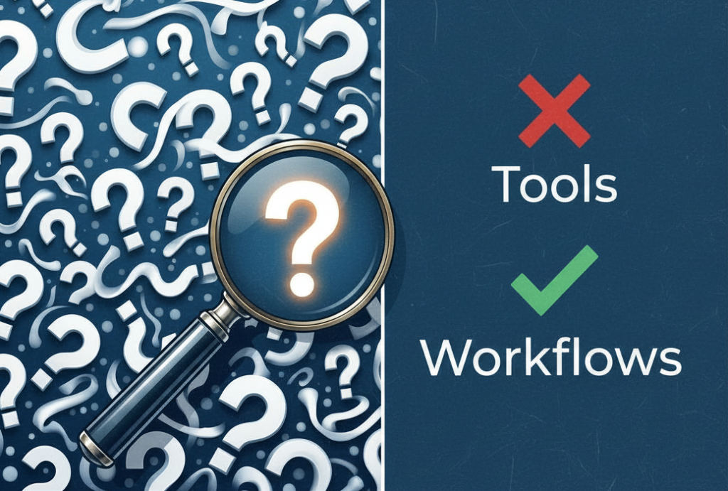 question mark ai tools ai workflows