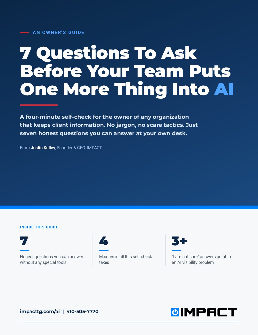 7 Questions Before AI owner's guide cover